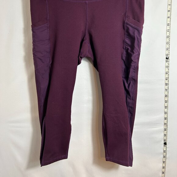 Fabletics PowerHold maroon high-waisted mesh pocketed legging 1X - Picture 2 of 7